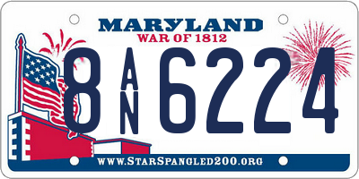 MD license plate 8AN6224