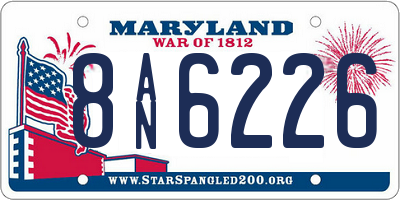 MD license plate 8AN6226