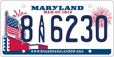 MD license plate 8AN6230