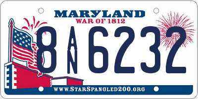 MD license plate 8AN6232