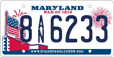 MD license plate 8AN6233