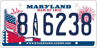 MD license plate 8AN6238