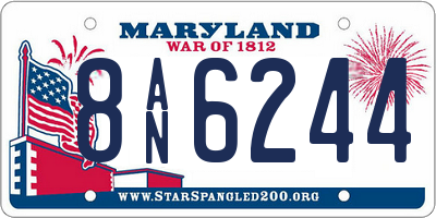 MD license plate 8AN6244