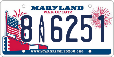 MD license plate 8AN6251