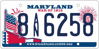 MD license plate 8AN6258