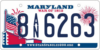 MD license plate 8AN6263
