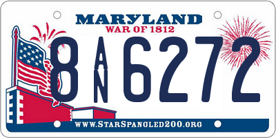 MD license plate 8AN6272