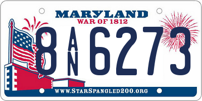 MD license plate 8AN6273