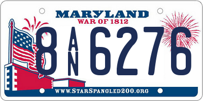 MD license plate 8AN6276