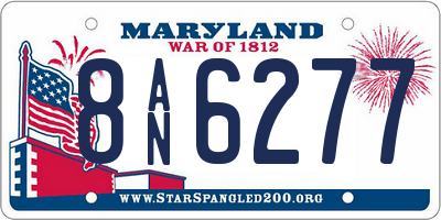 MD license plate 8AN6277