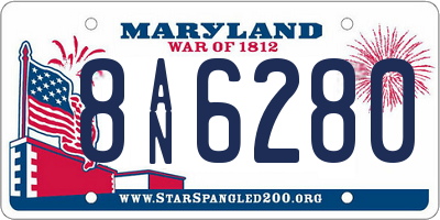 MD license plate 8AN6280