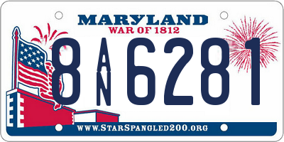 MD license plate 8AN6281