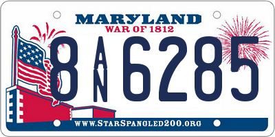 MD license plate 8AN6285
