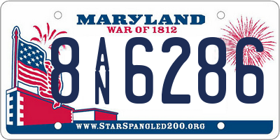 MD license plate 8AN6286