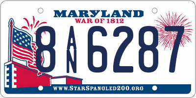 MD license plate 8AN6287