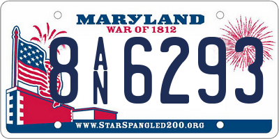 MD license plate 8AN6293