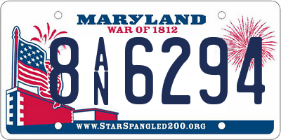 MD license plate 8AN6294