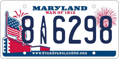 MD license plate 8AN6298
