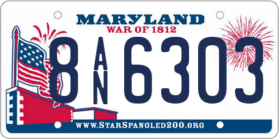 MD license plate 8AN6303