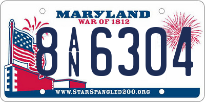MD license plate 8AN6304