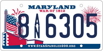 MD license plate 8AN6305