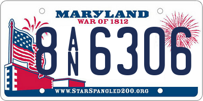 MD license plate 8AN6306
