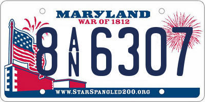 MD license plate 8AN6307