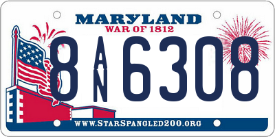 MD license plate 8AN6308