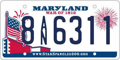 MD license plate 8AN6311