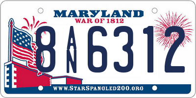 MD license plate 8AN6312