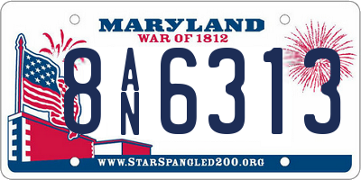 MD license plate 8AN6313