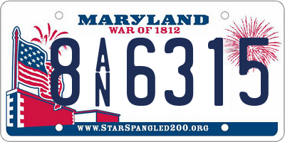 MD license plate 8AN6315