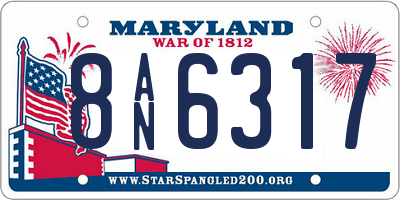 MD license plate 8AN6317