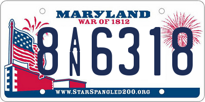 MD license plate 8AN6318