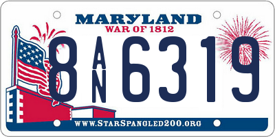 MD license plate 8AN6319