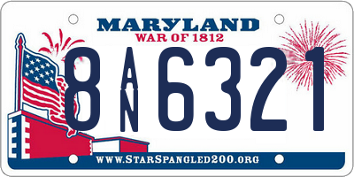 MD license plate 8AN6321