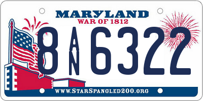 MD license plate 8AN6322