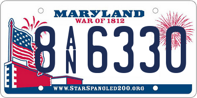 MD license plate 8AN6330