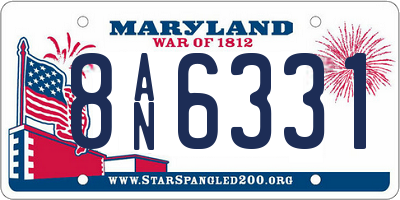 MD license plate 8AN6331