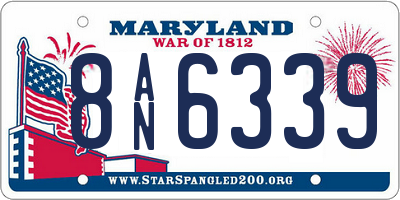 MD license plate 8AN6339