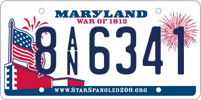 MD license plate 8AN6341