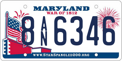MD license plate 8AN6346