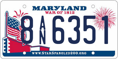 MD license plate 8AN6351