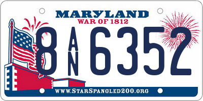 MD license plate 8AN6352