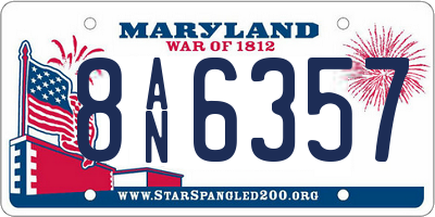 MD license plate 8AN6357