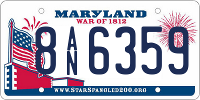 MD license plate 8AN6359