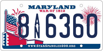 MD license plate 8AN6360