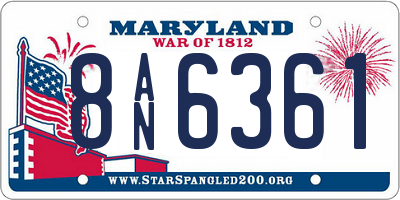 MD license plate 8AN6361