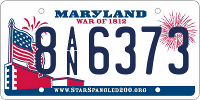 MD license plate 8AN6373