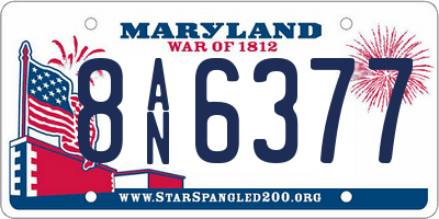MD license plate 8AN6377